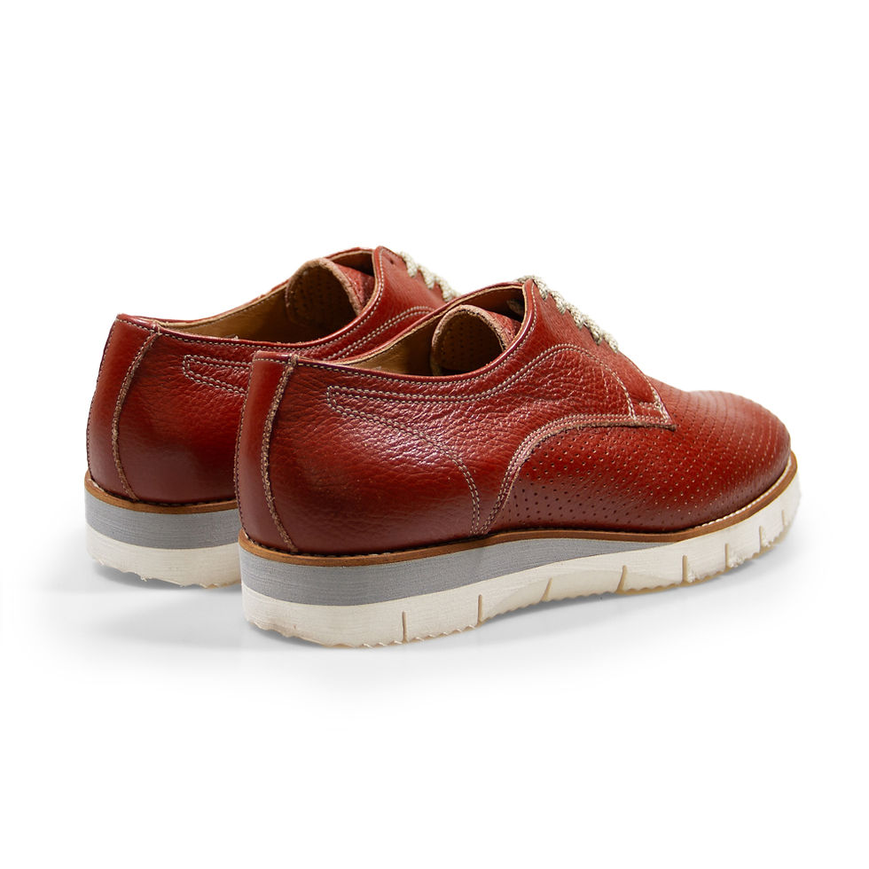 الصورة المصغرة: Italian Perforated Leather Sneaker, Cognac