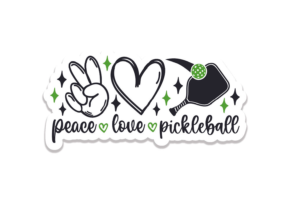 peace love pickleball sticker