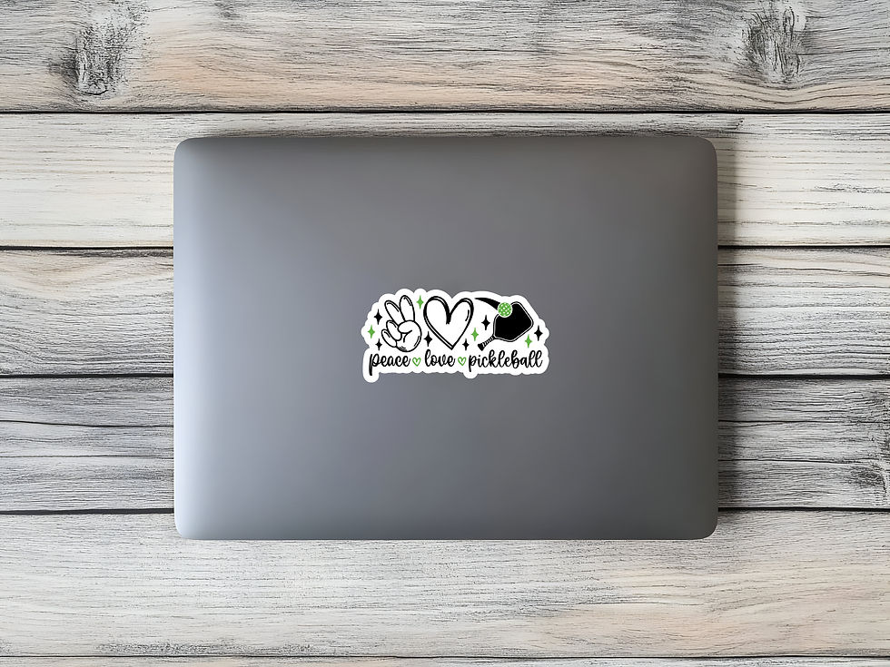 white peace love pickleball sticker