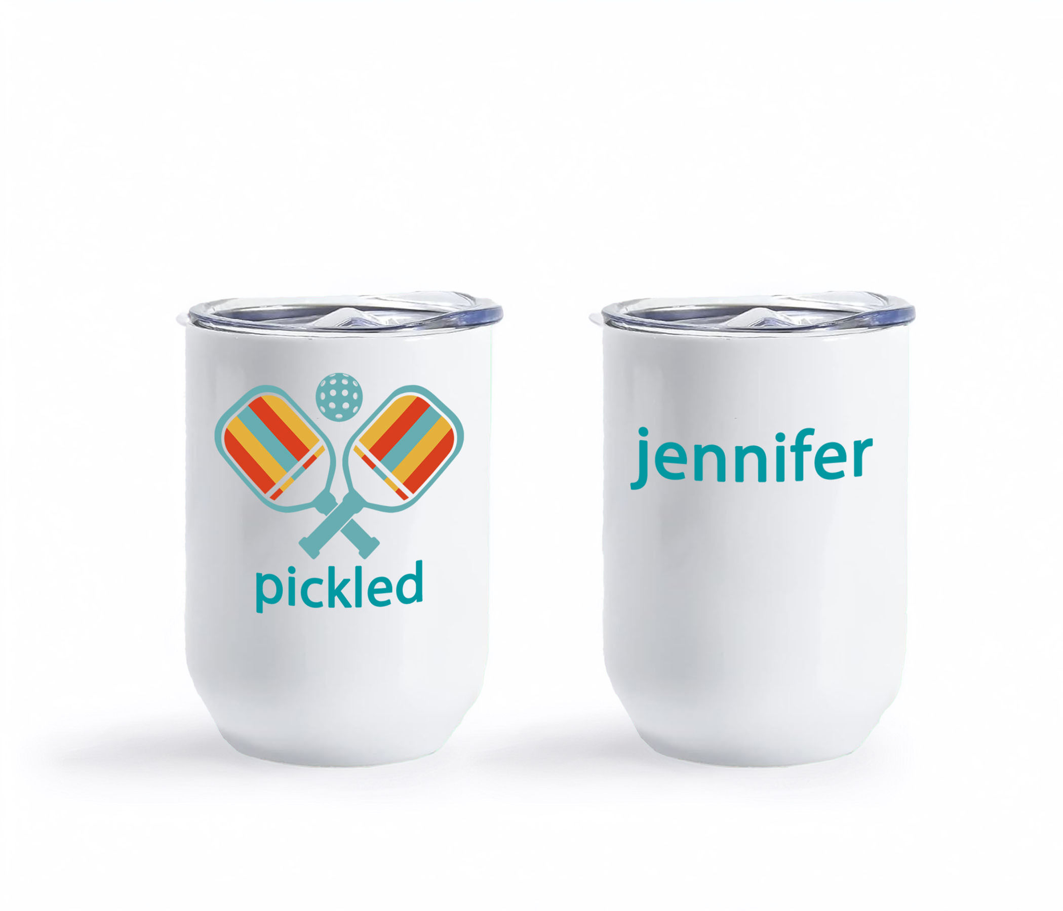 pickled pickleball wine tumbler with name