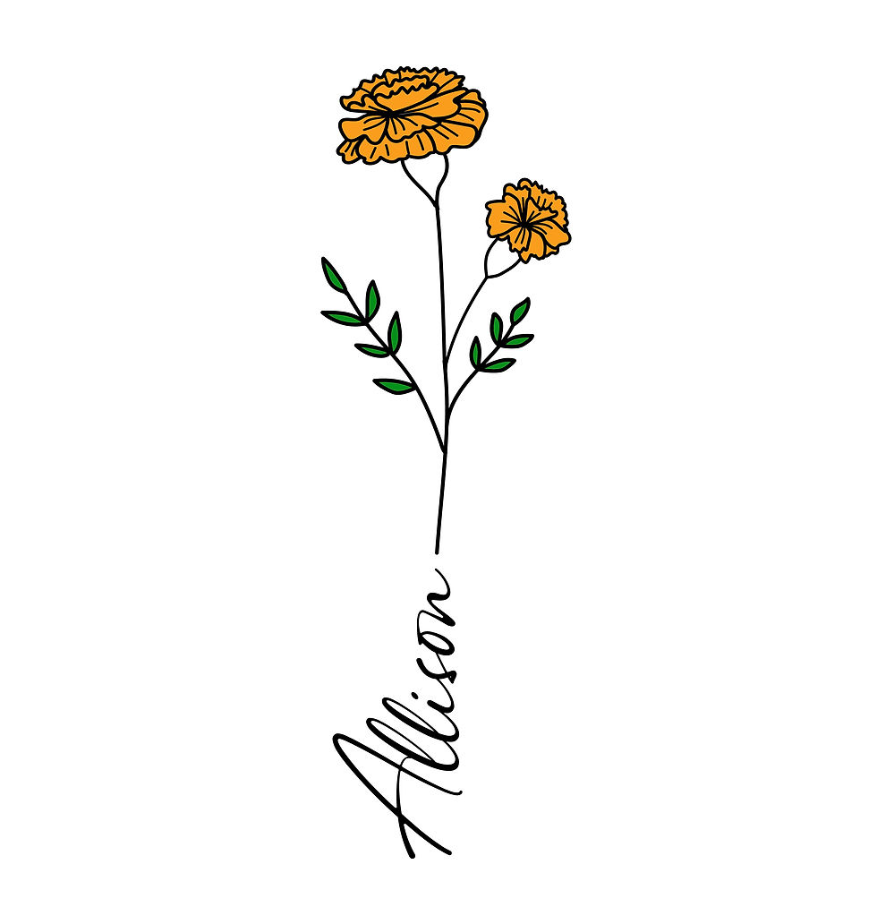 Personalized Birth Month Flower Sticker