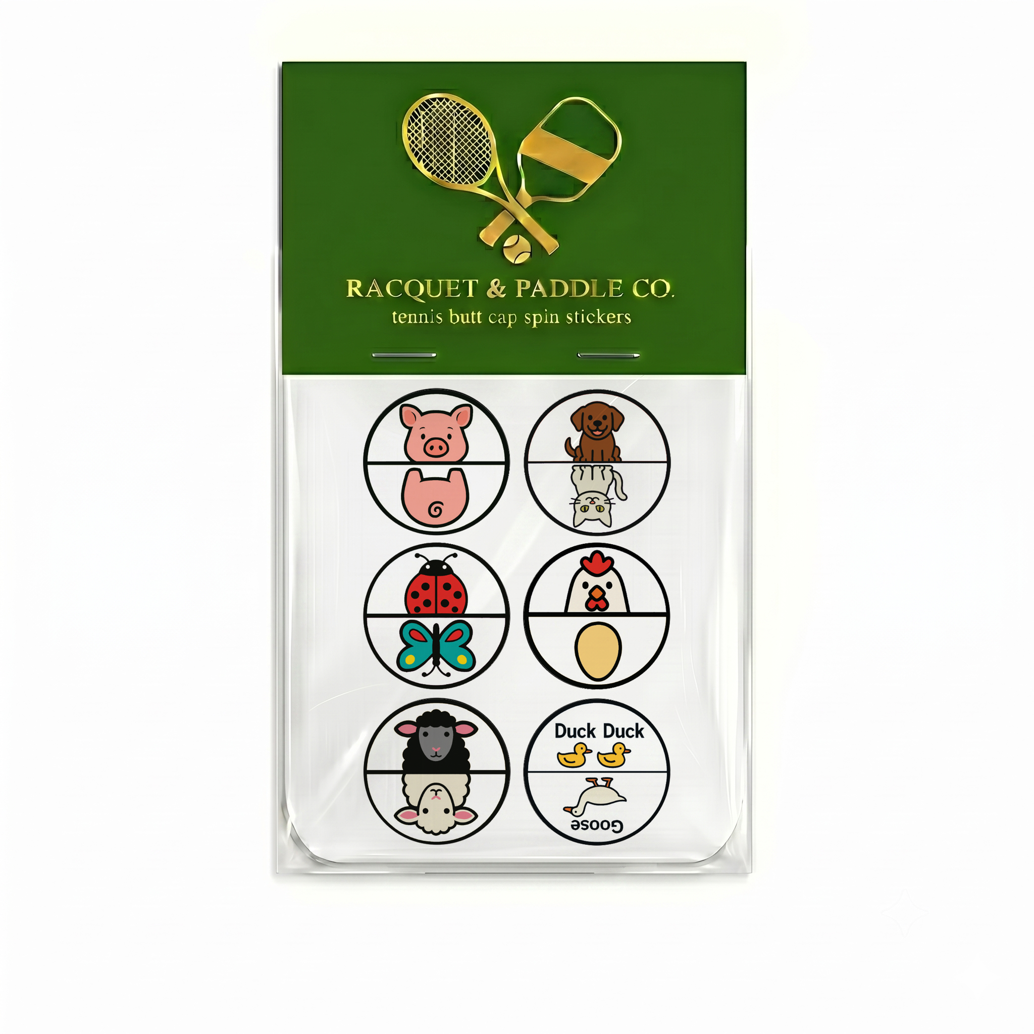tennis racquet butt stickers animals