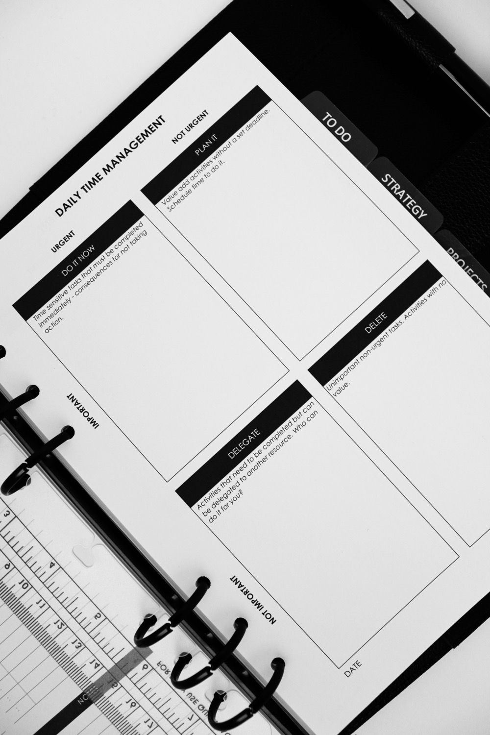 DAILY TIME MANAGEMENT INSERTS