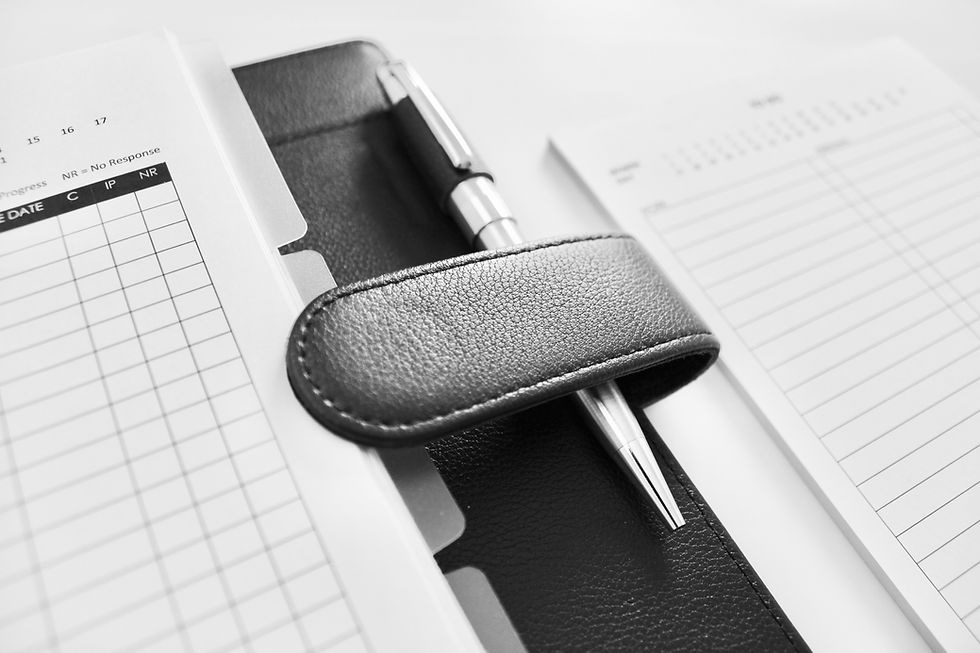 Thumbnail: BLACK LEATHER A5 6-RING EXECUTIVE PLANNER BUNDLE - STARTER SET