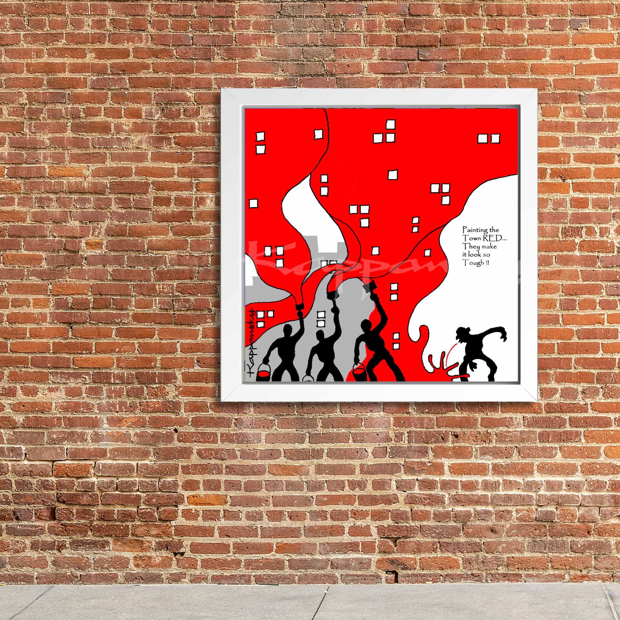 RED TOWN 8"x8" Art Frame