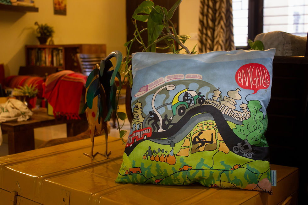 BENGALURU CITY 10"x 10" Cushion Cover