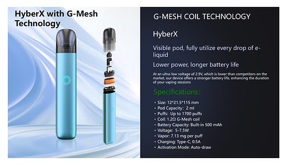 VAPE WITH G-MESH technology