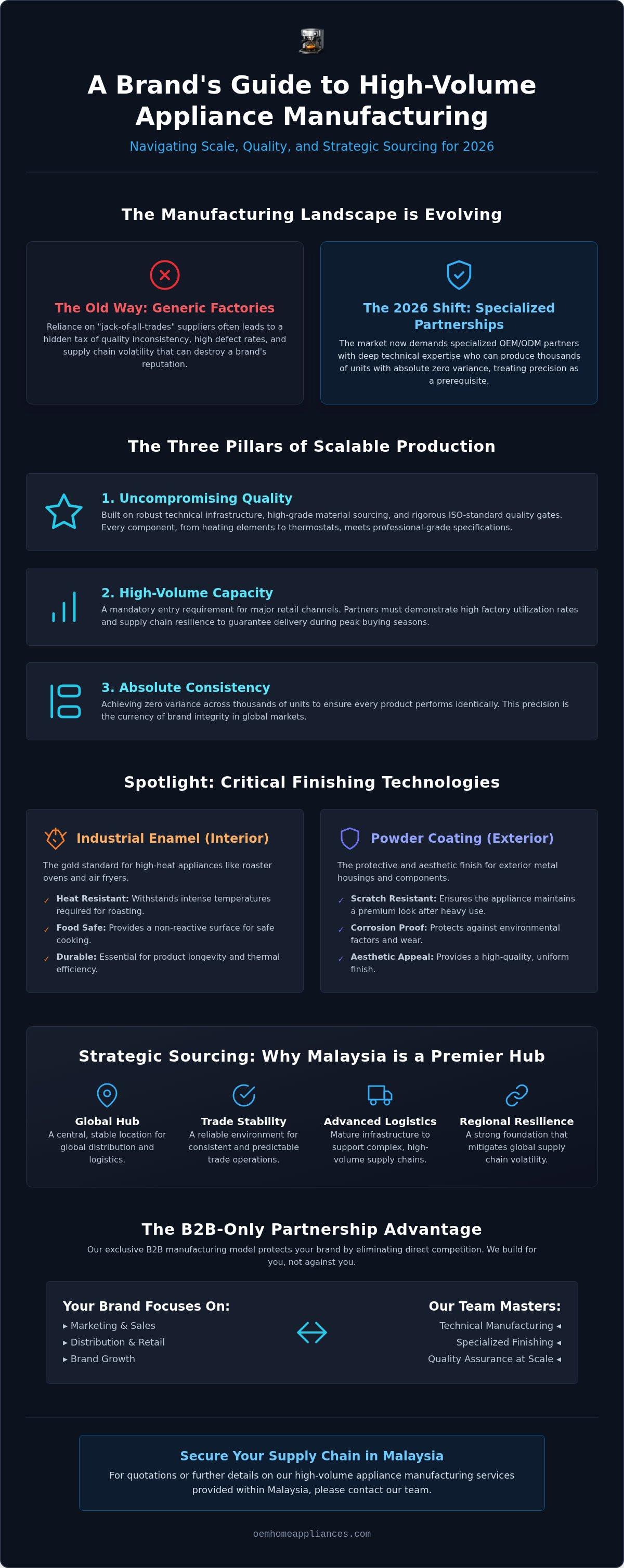 High volume appliance manufacturing