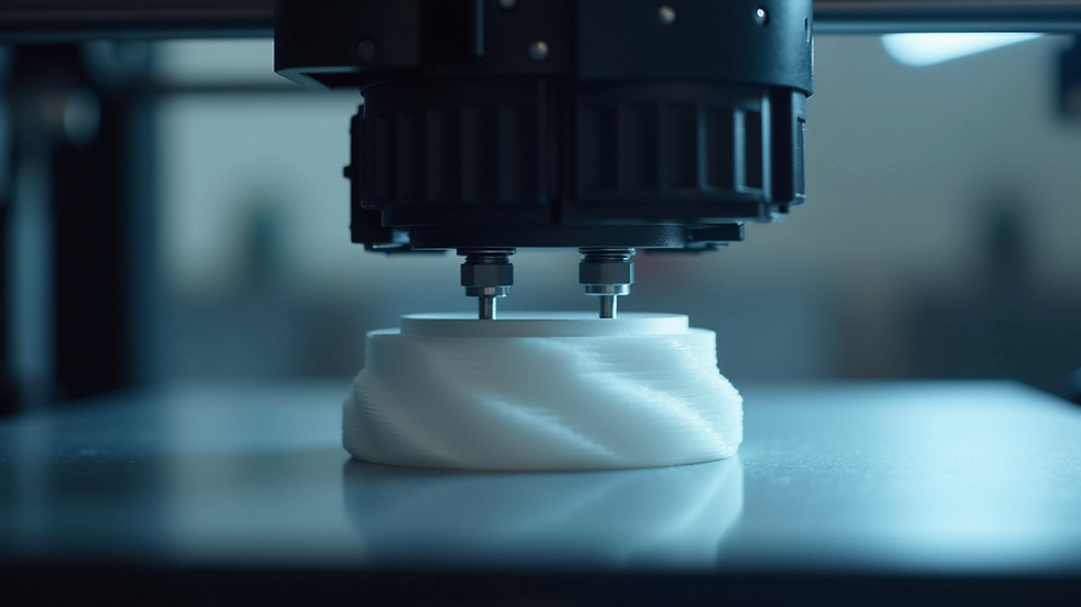 Close-up view of a 3D printer creating a prototype part