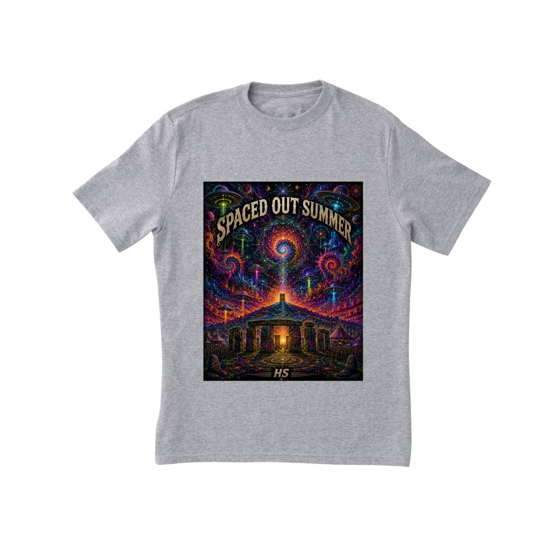 Spaced Out Summer T-Shirt - Large (Light Grey)