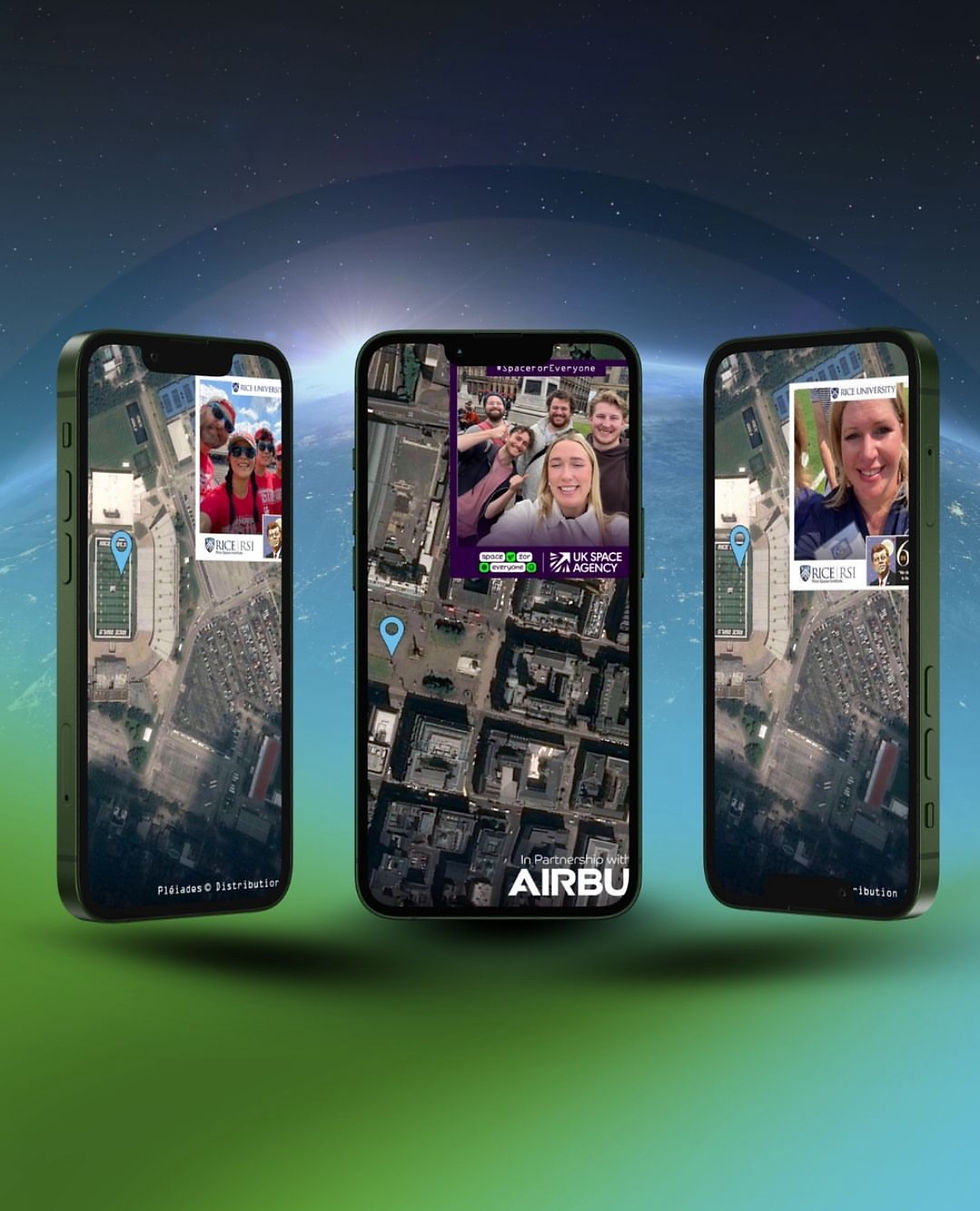 Example spelfie images on 3 mobile phones