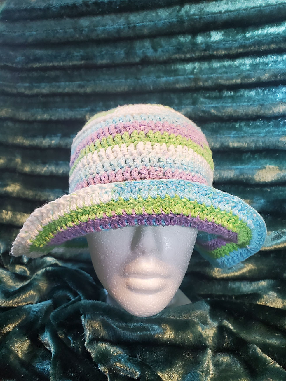 Thumbnail: Handmade Crochet Summer Rainbow Bucket Hat