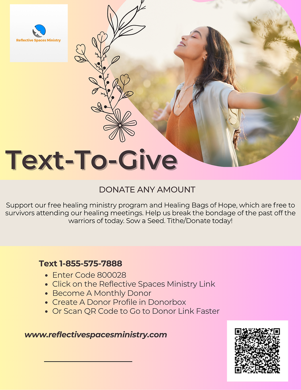 Donation Flyer with QR Code Text to Give .png