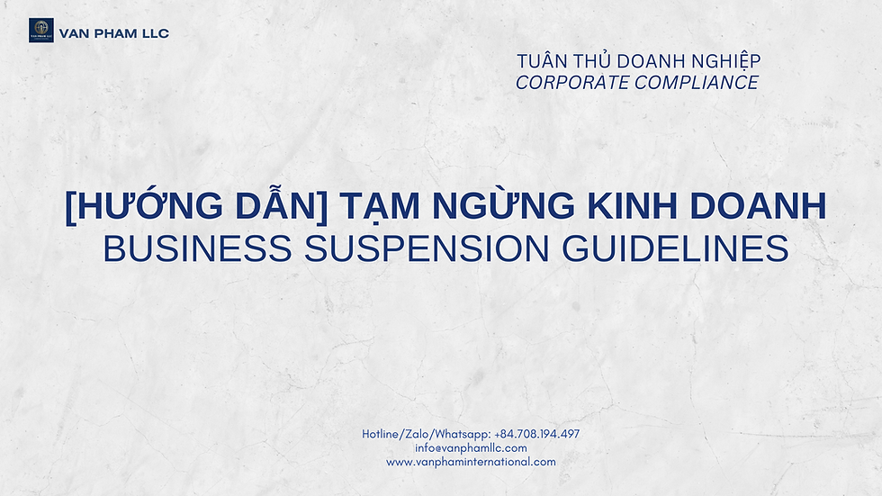 HƯỚNG DẪN TẠM NGỪNG KINH DOANH