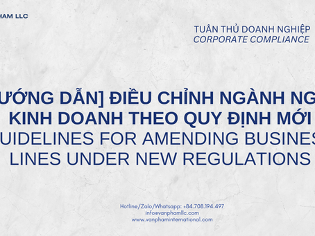 HƯỚNG DẪN ĐIỀU CHỈNH NGÀNH NGHỀ KINH DOANH THEO QUY ĐỊNH MỚI