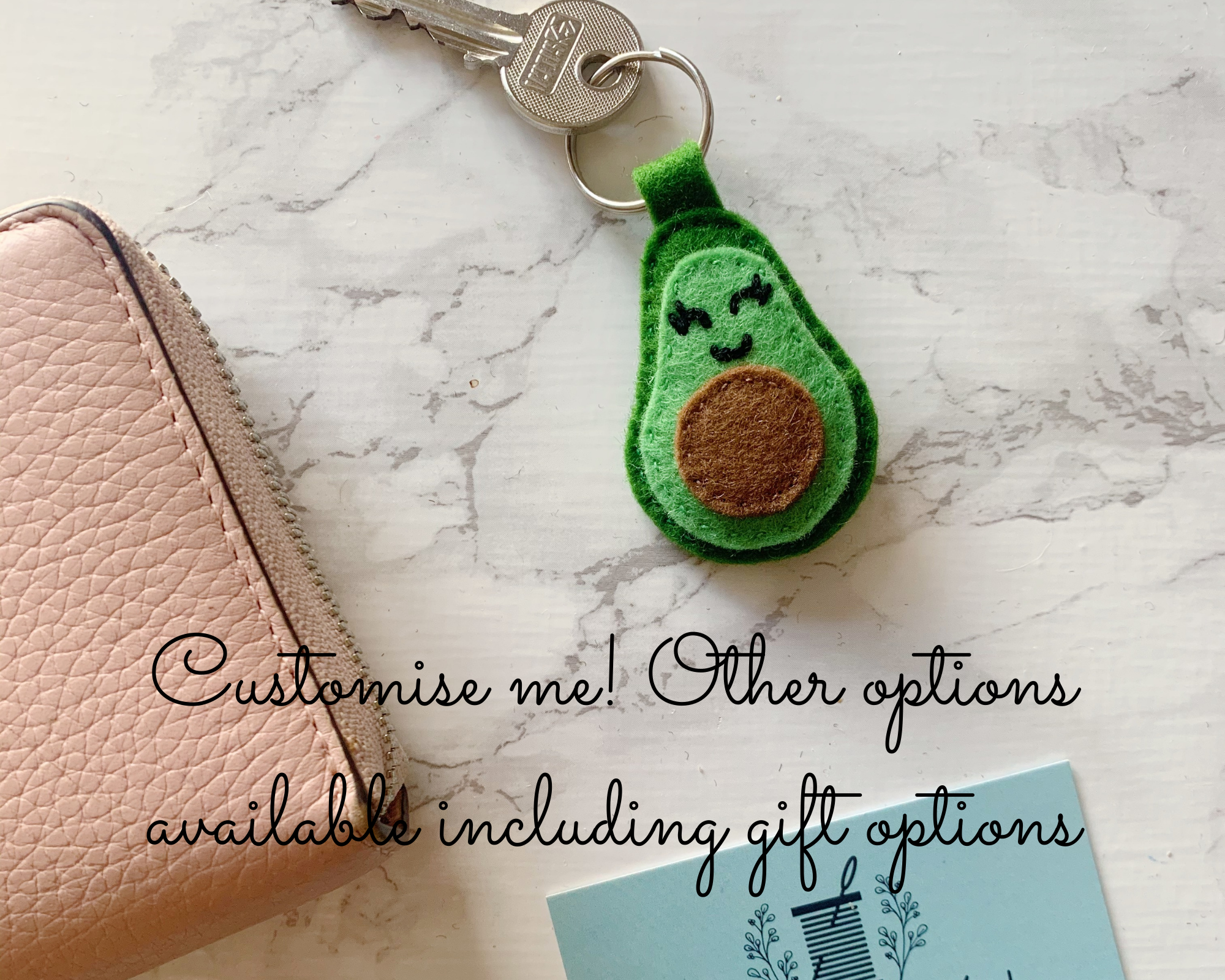 Avocado keyring, keyring gift