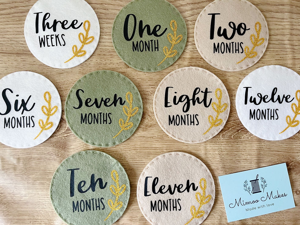 Thumbnail: Neutral boho baby milestone discs 