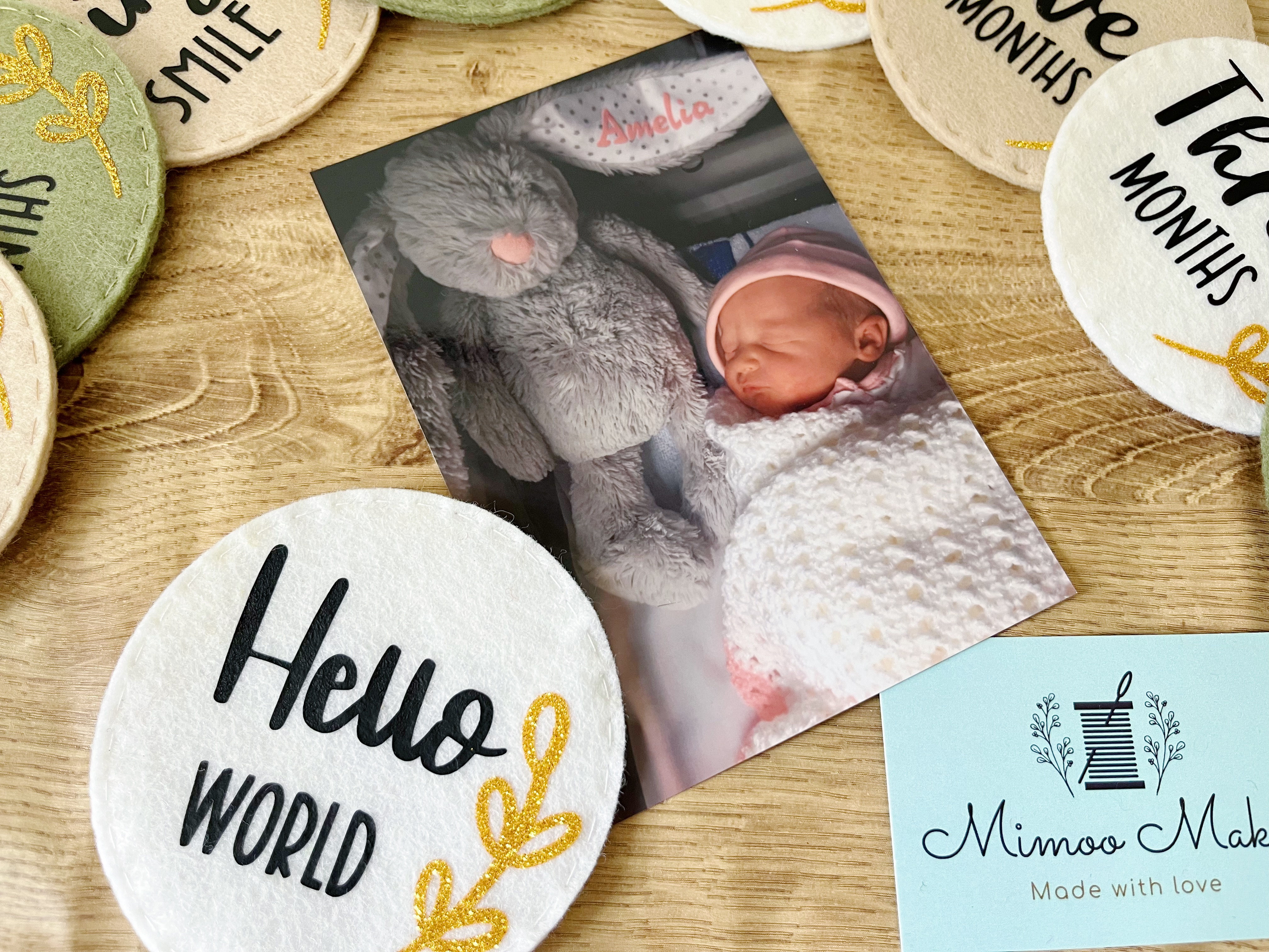 Neutral boho baby milestone discs 