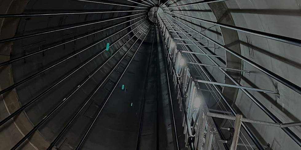 Innenansicht komplexer Rohrleitungen