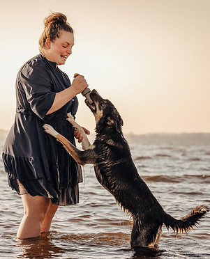 Bordercollie mit Frauchen.JPG