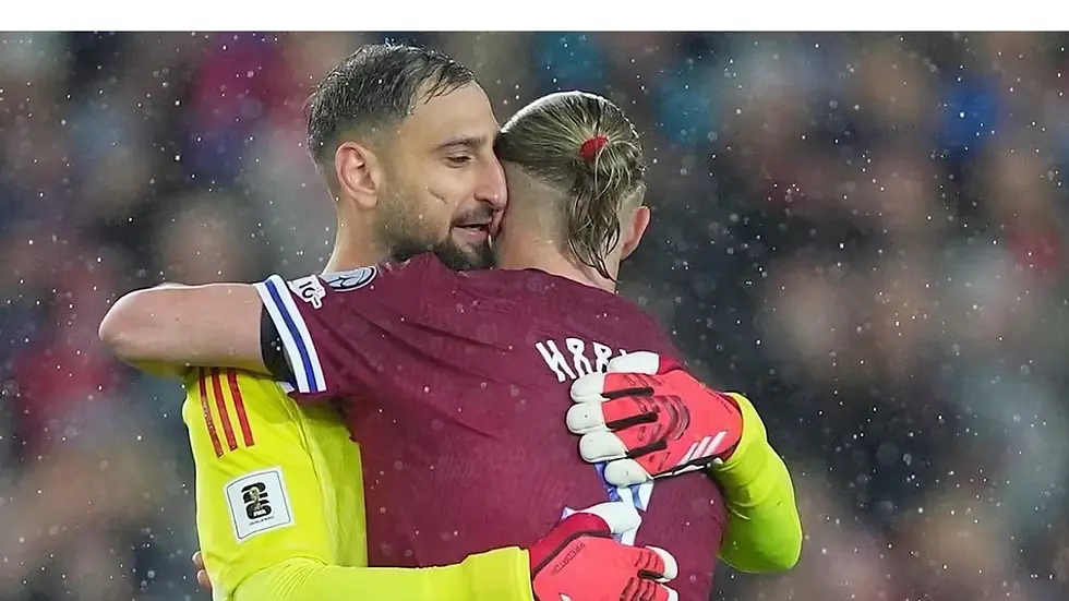 Opponents turned team mates - Donnarumma and Haaland on international duty.
