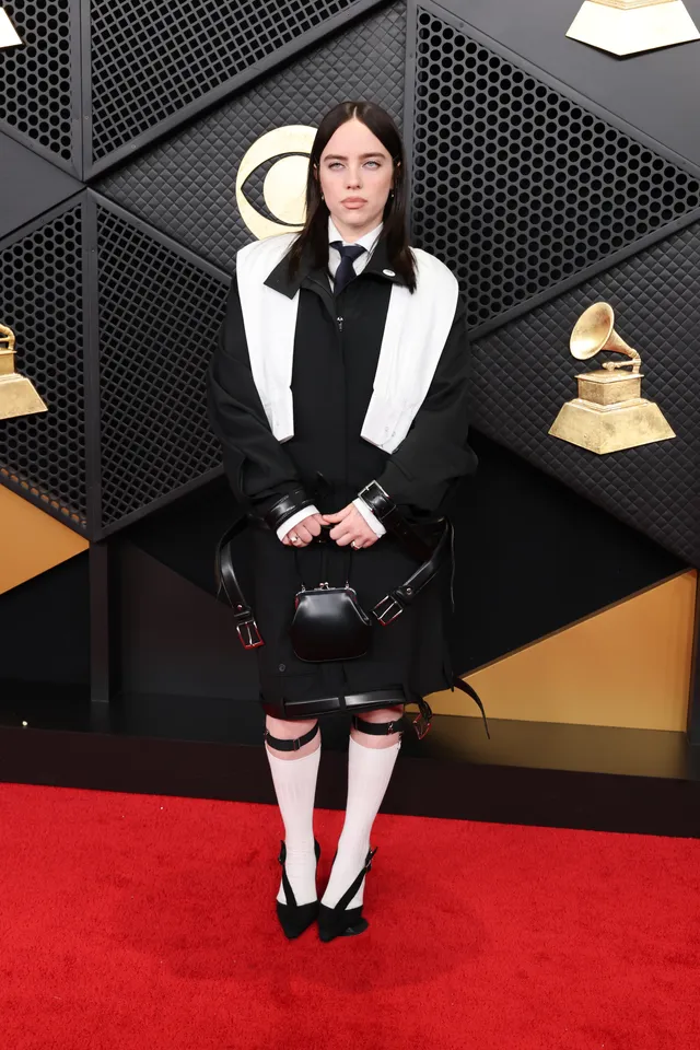 Billie Eilish in a custom Hodakova ensemble (Getty Images)