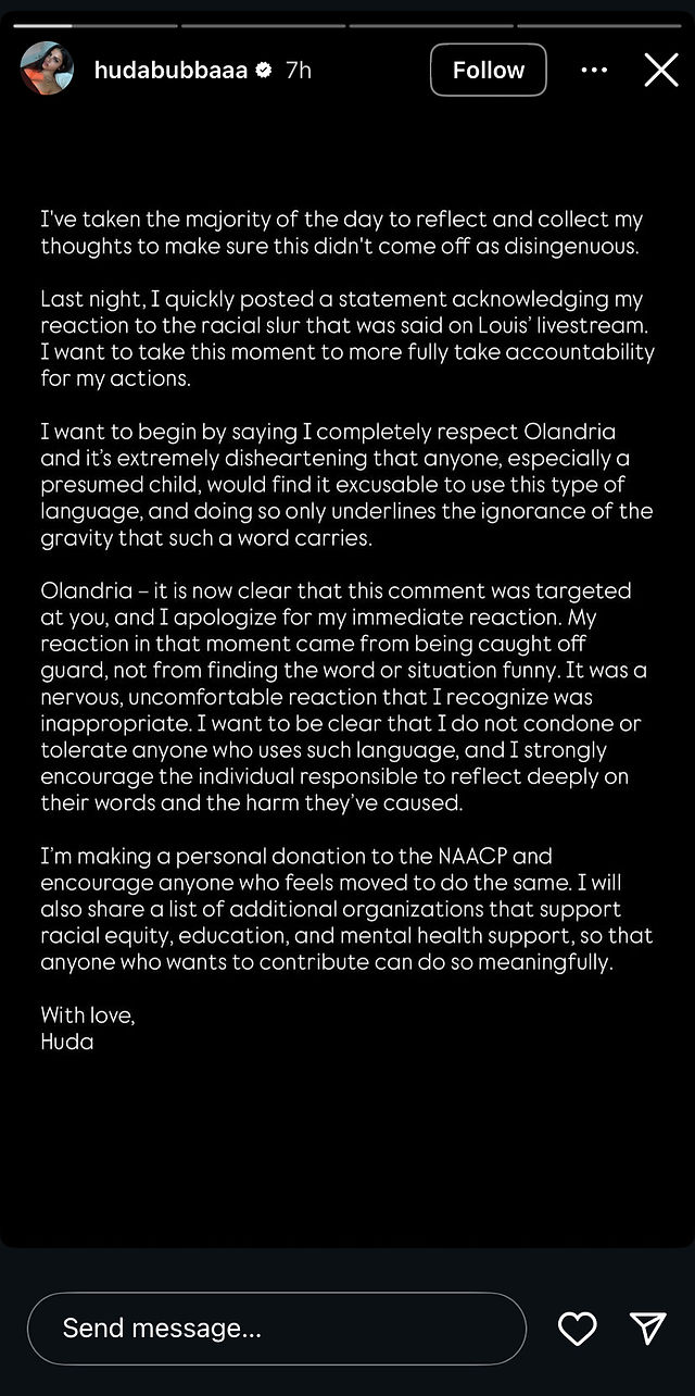 Louis' Apology via IG Story