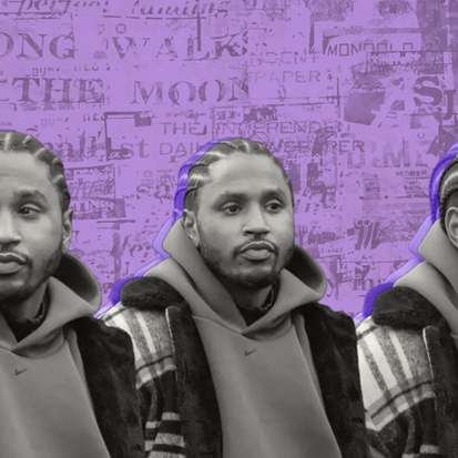 a graphic featuring three photos of Trey Songz