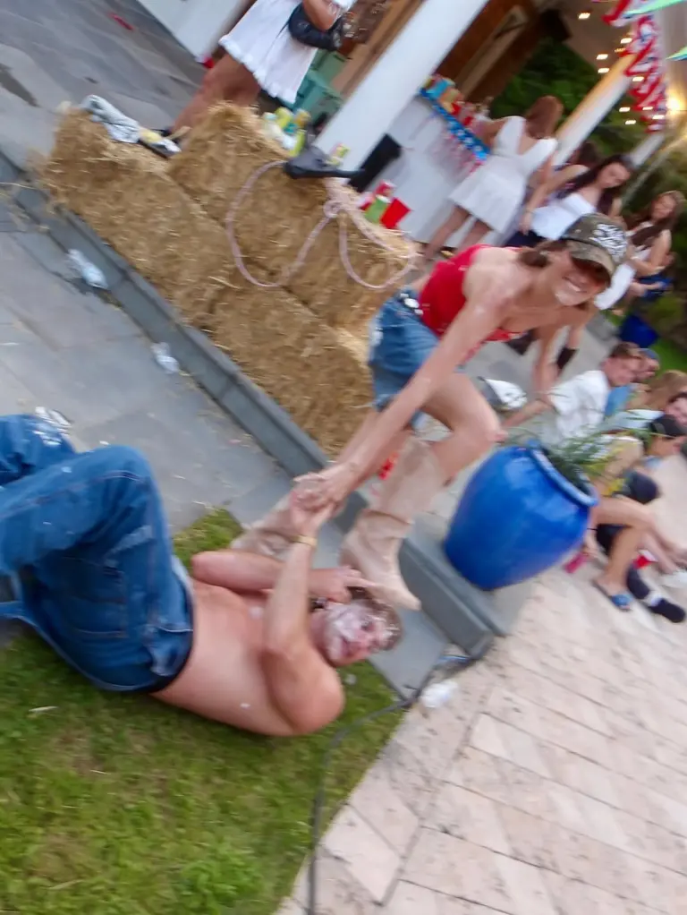 Batula and West during filming [via West Wilson on Instagram]