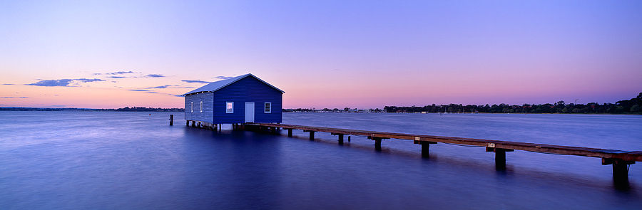 Blue Boat House, Jetty, Swan River, Perth, Western Australia
