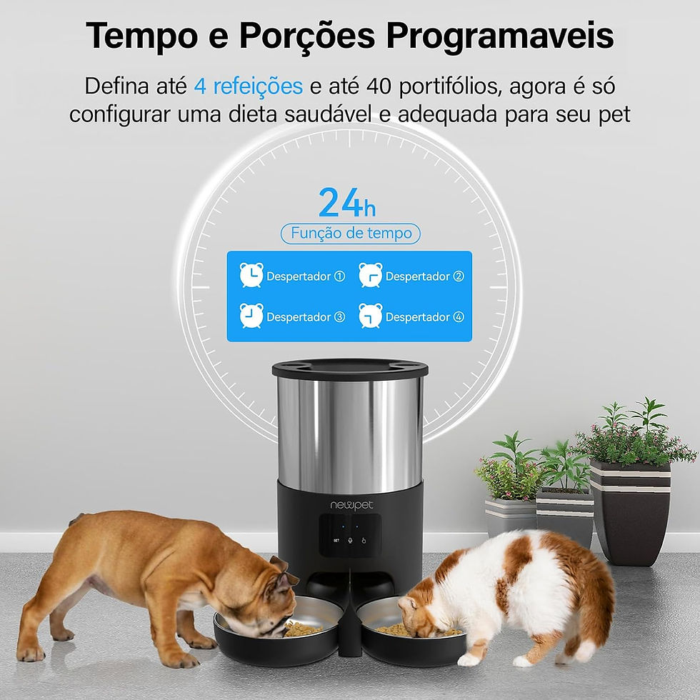 Miniatura: Newpet 5L Cat Timing Feeder Smart APP Cat Feeder Stainless steel Double Meal Rem