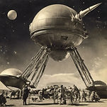 StarShip, sci-fi Vintage film  of 1920, 