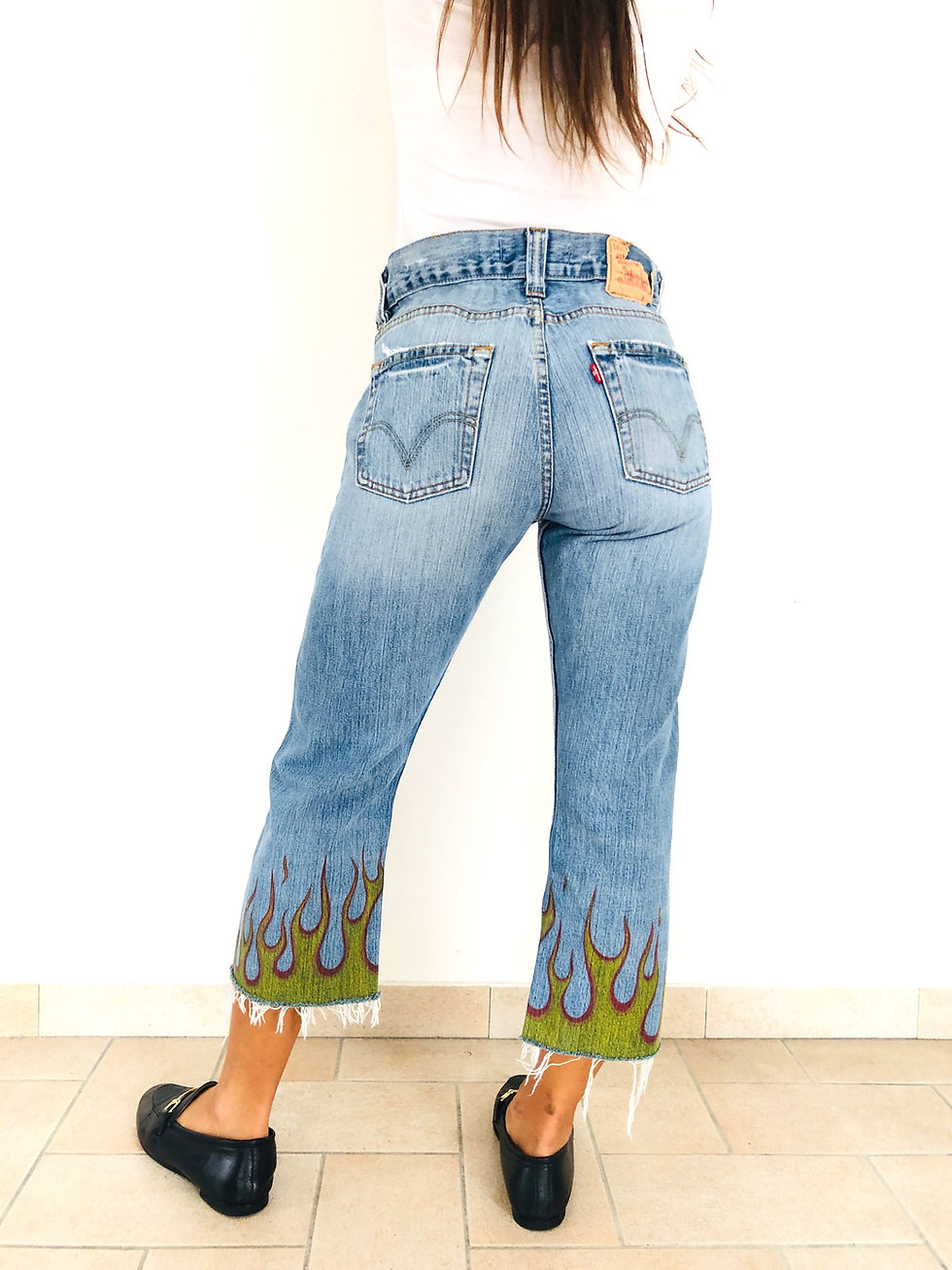 Miniatura: jeans-fiamme-caramella-levis-vintage