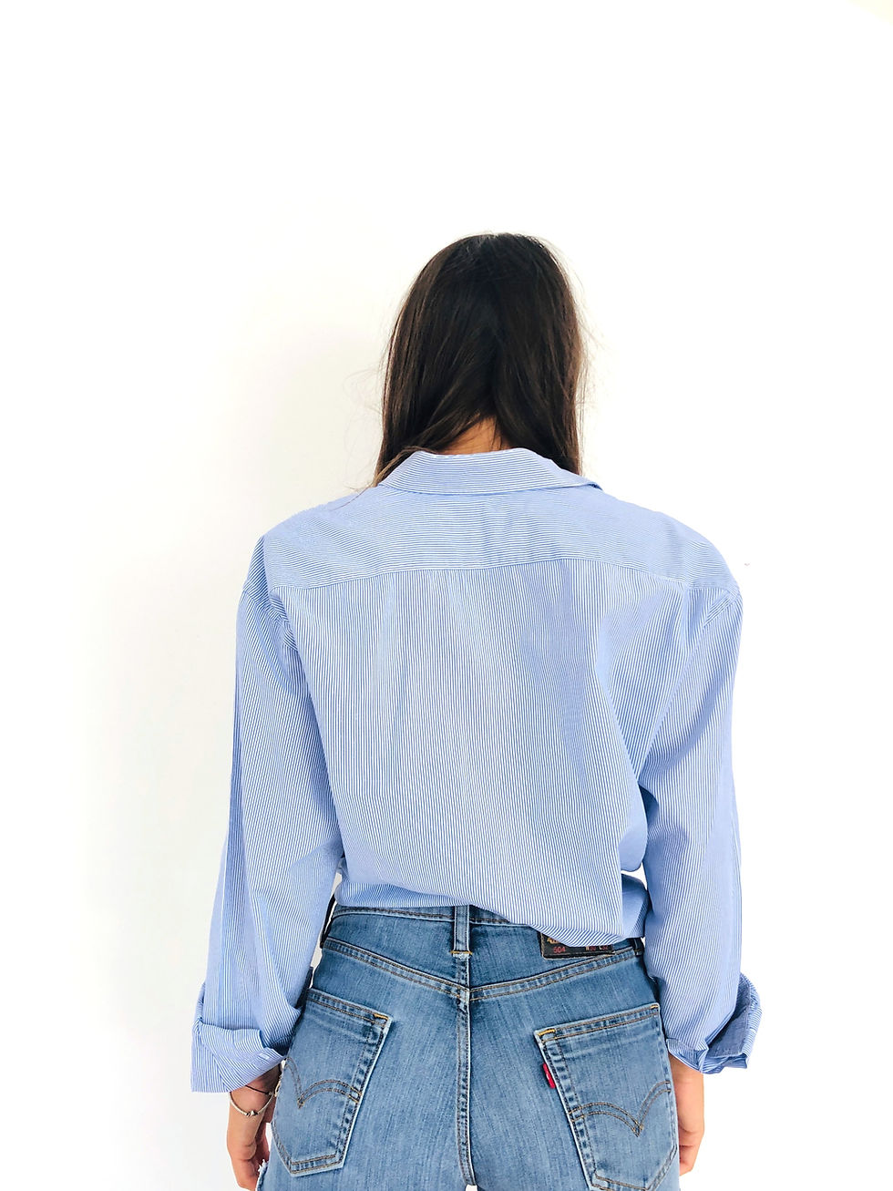 Miniatura: camicia-righe-annodata-manica-lunga-vintage