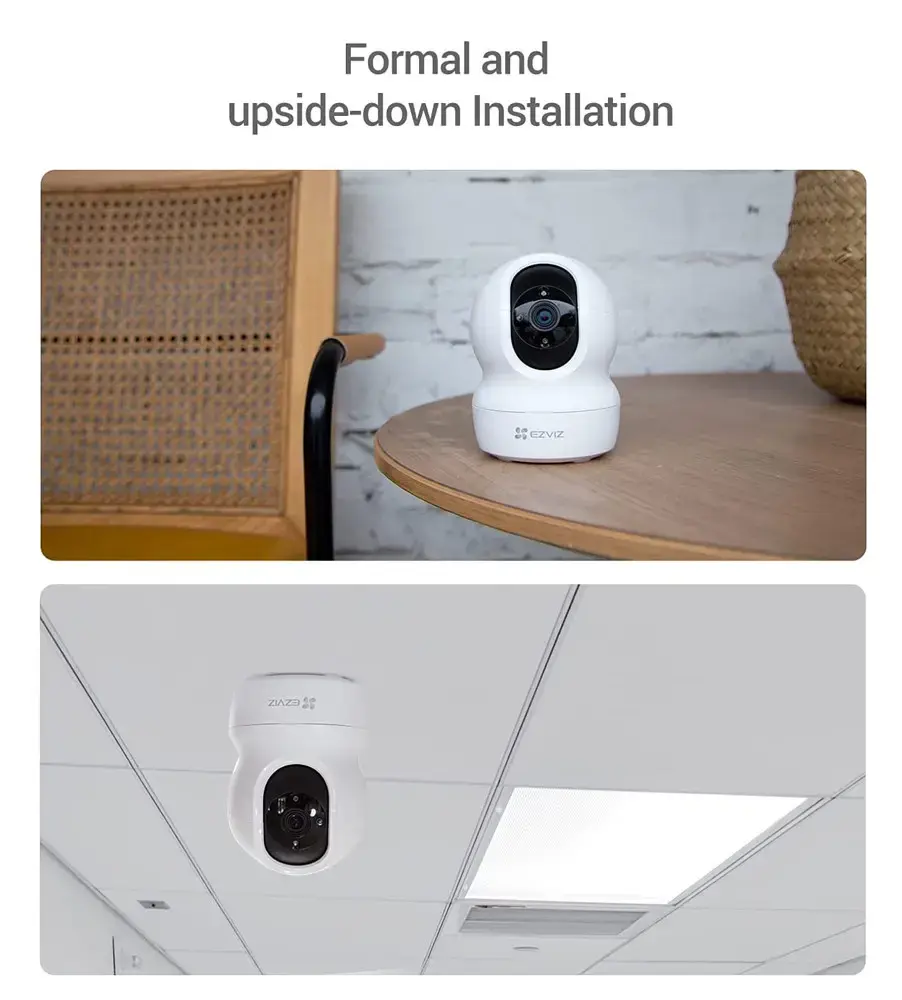 Thumbnail: EZVIZ 360 wifi smart IP camera PTZ tracking motion detection remote monitor two way communication mobile app alexa google