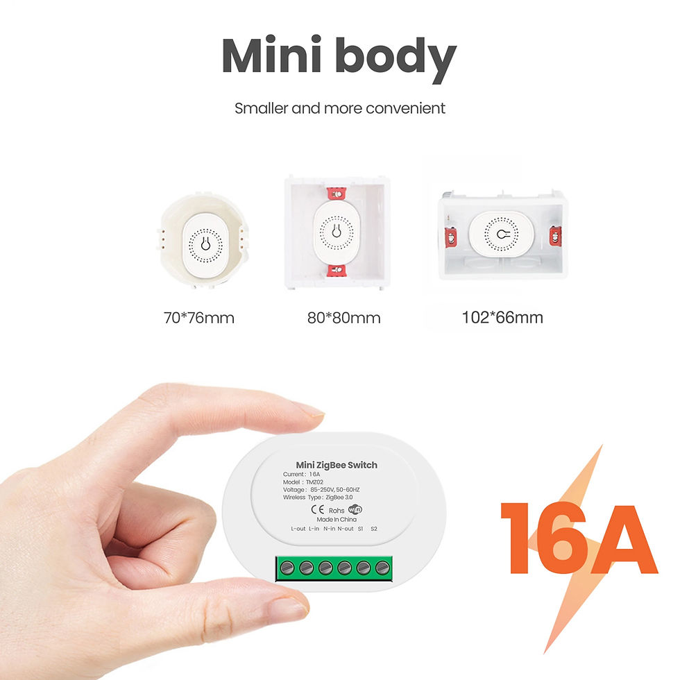 Thumbnail: Tuya zigbee smart mini switch 1 2 3 gang remote control light mobile app alexa google assist smart life