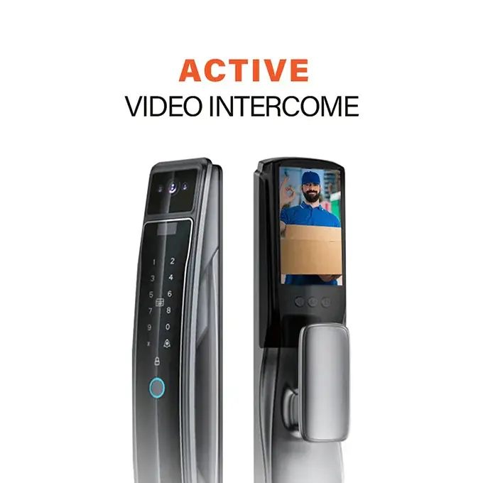 Thumbnail: iLook Smart Lock with Face Recognition video doorbell intercom fingerprint password card mechanical key remote unlocking