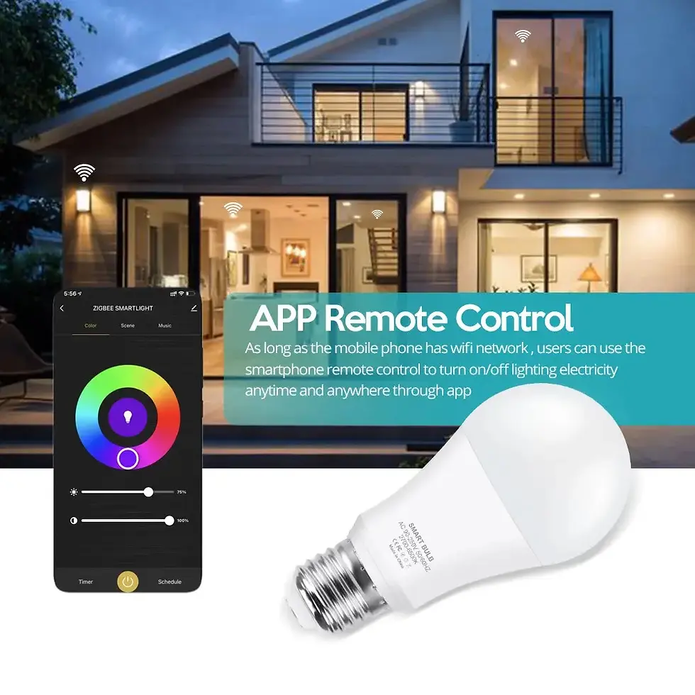 Thumbnail: Tuya wifi smart led bulb white warm colors RGB remote control mobile app alexa google assist smart life