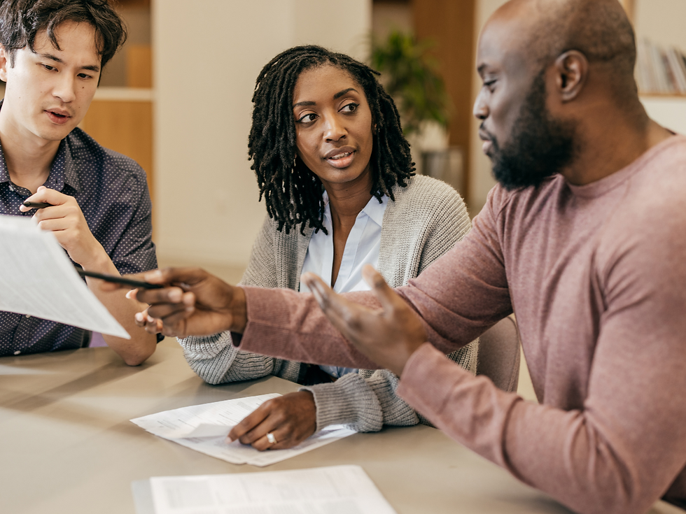 Black couple considering a mortgage offer