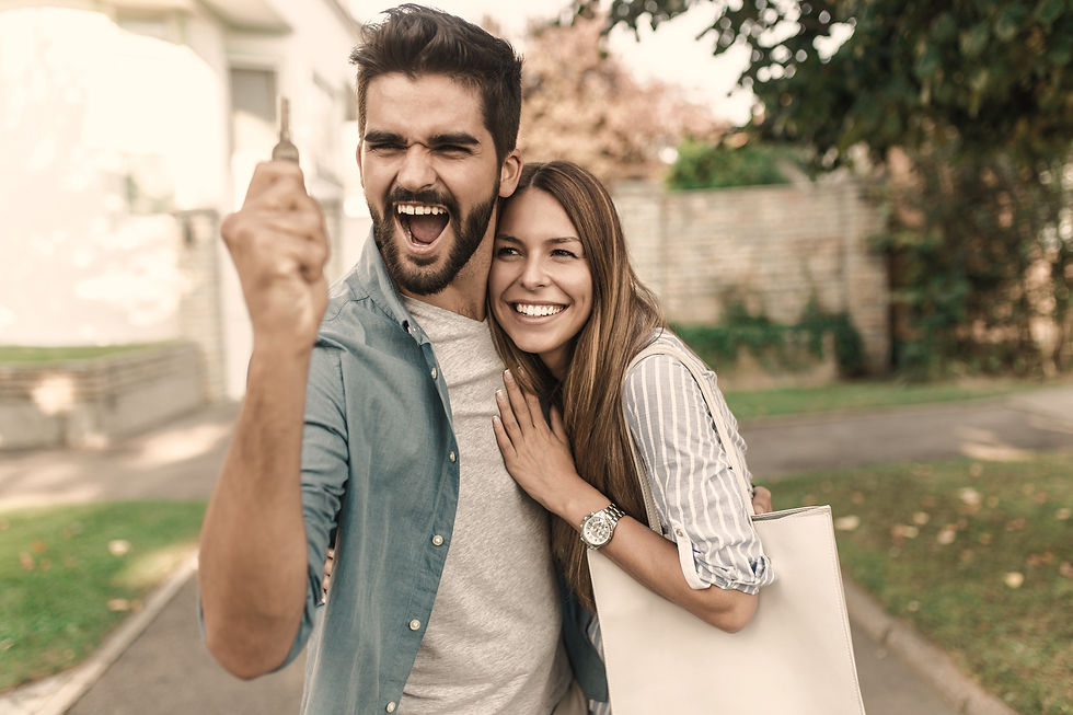 Close up of young first time buyers