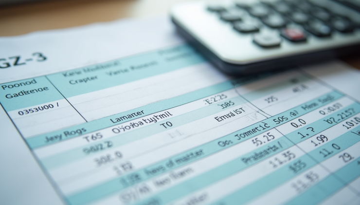 Eye-level view of a Canadian business ledger with GST/HST and payroll entries