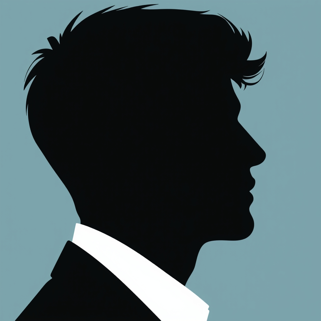 Man's head in silhouette minimalist vector art  .jpg
