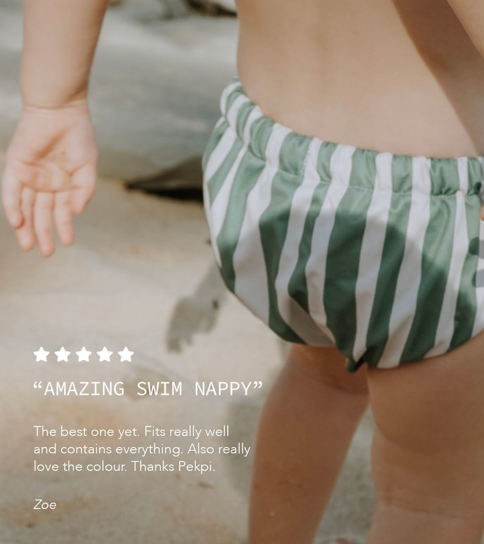 Thumbnail: חיתול שחייה - ירוק פסים | PEKPI SWIM NAPPY - JUNGLE