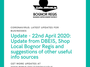 BR BID Coronavirus Update: Wednesday 22nd April 2020: Latest Updates from DBEI, Shoplocal BR