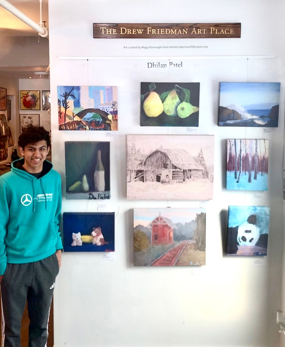 Westport Book Shop Welcomes Local Teen Artist Dhilan Patel for March Art Exhibit
