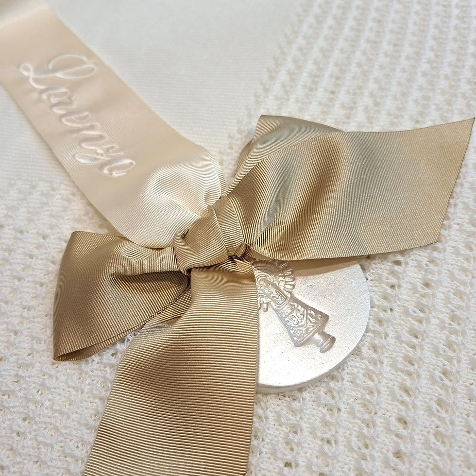 Miniatura: Medalla Cinta Crudo con Lazada Tostada con Nombre