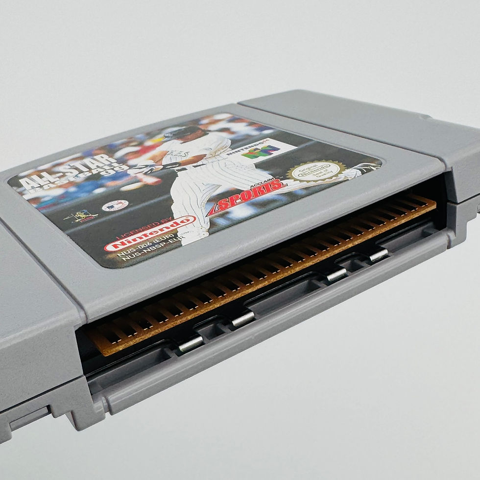 Thumbnail: Close-up of All-Star Baseball 99 N64 cartridge connectors showing immaculate contacts