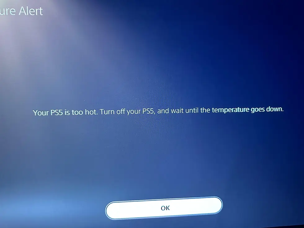 Picture of PS5 Temperature Alert