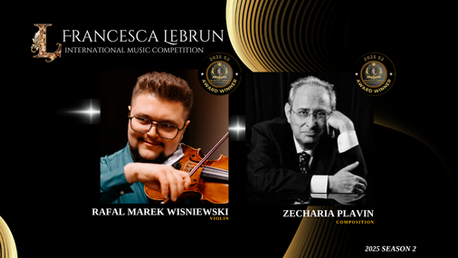 The results for the 2025 Season 2 Francesca Lebrun International Music Competition have been announced
