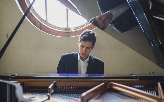 Jamie playing the piano